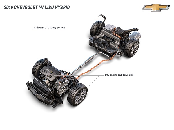 2016 Chevrolet Malibu Hybrid Lithium-Ion Battery System, 1.8L Engine und Drive Unit