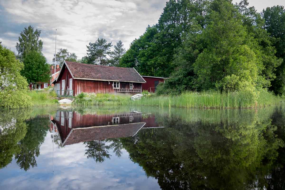 Schweden Hütte am See